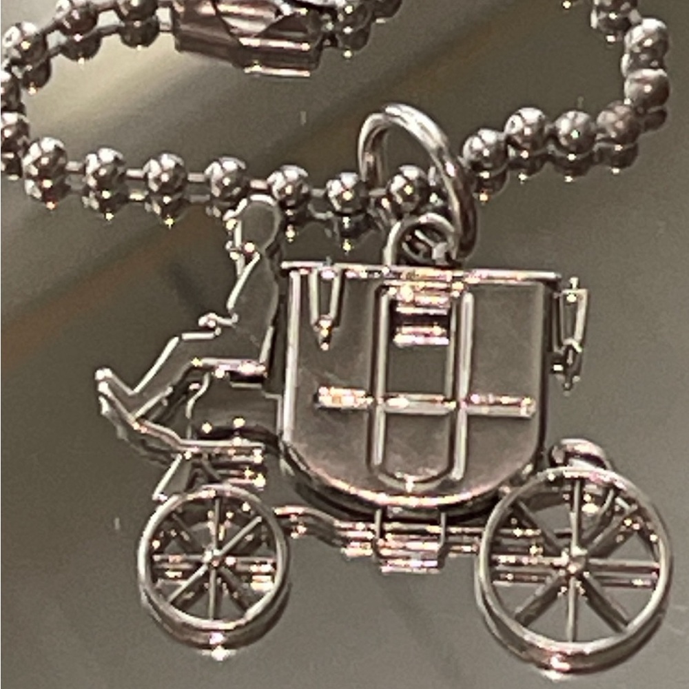 Coach Silver-tone Carriage Charm Necklace